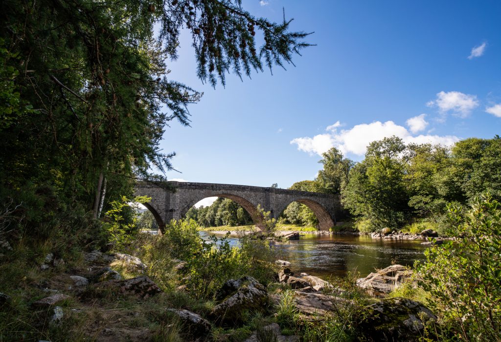 Potarch Bridge over the River Dee, Royal Deeside, Scotland